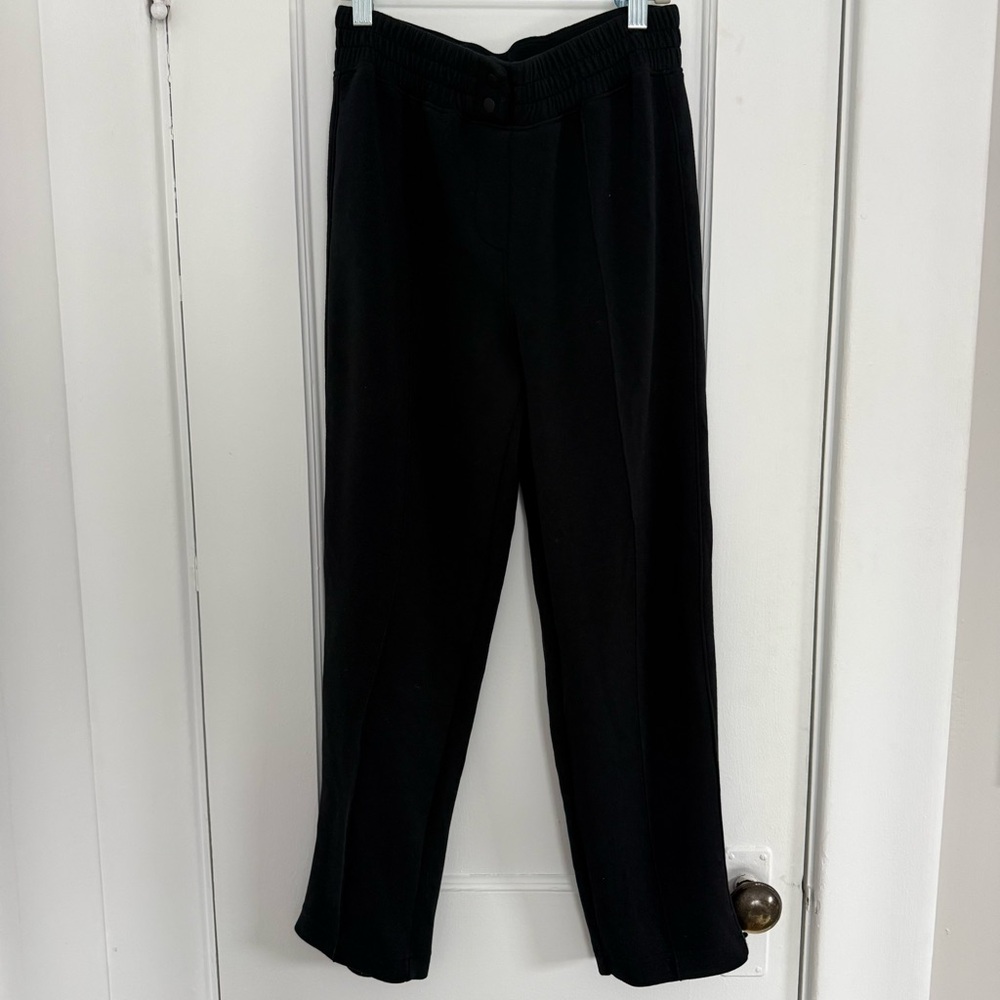 Spanx Straight-Leg Dress Pants Elastic Waist Black Women Petite S